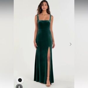 Jenny Yoo Mara Emerald Green Velvet dress